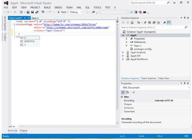 XAML intellisense